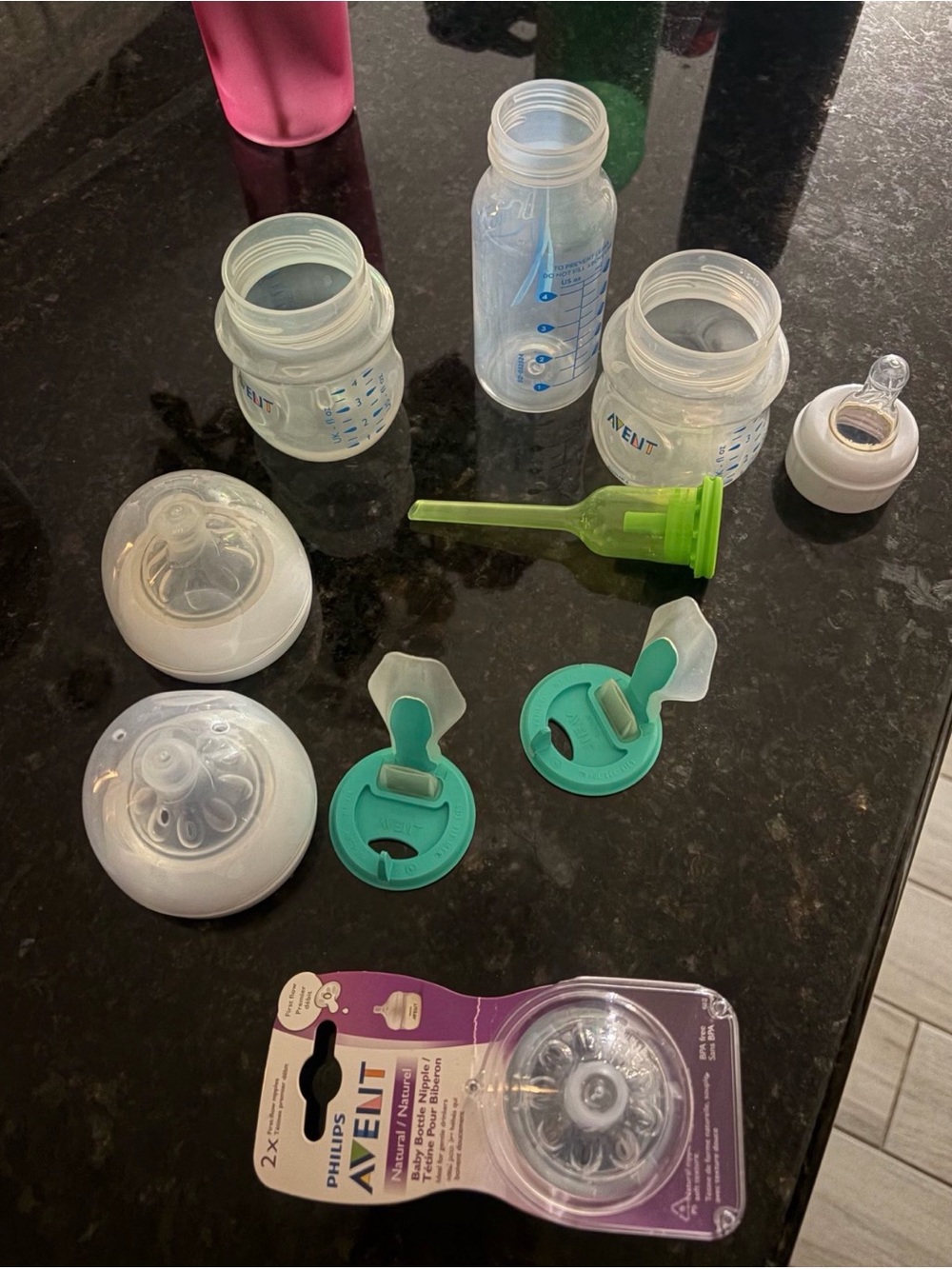 Philips Avent Clear Baby Bottle and Teat Set - White/Clear